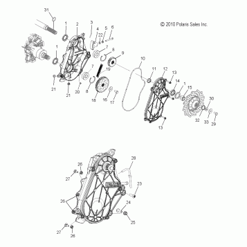 DRIVE TRAIN, CHAINCASE - S11BP6/BE6 ALL OPTIONS (49SNOWCHAINCASE11600PRO)