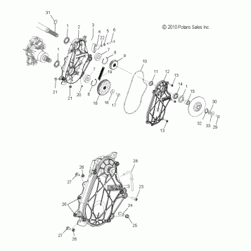 DRIVE TRAIN, CHAINCASE - S11BF6NS/BD6NS ALL OPTIONS (49SNOWCHAINCASE11RUSH)