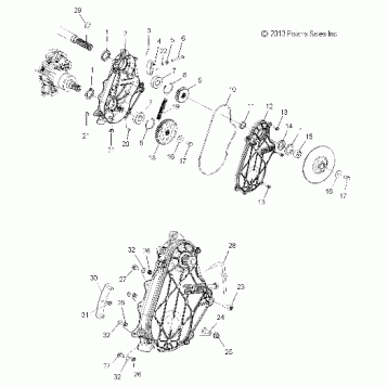 DRIVE TRAIN, CHAINCASE - S16CM8 ALL OPTIONS (49SNOWCHAINCASE14RMK)