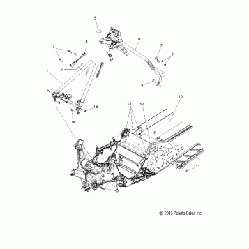CHASSIS, CHASSIS ASM. and OVER STRUCTURE (600/155 Inch) - S16CM6 ALL OPTIONS (49SNOWCHASSISFRT214RMK155)