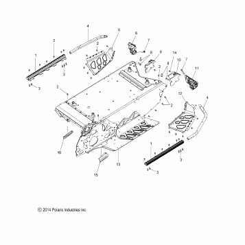 CHASSIS, TUNNEL and REAR ASM. - S16DP6 ALL OPTIONS (49SNOWCHASSISRR15PROS)