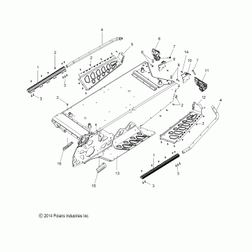CHASSIS, TUNNEL and REAR ASM. - S16DS6 ALL OPTIONS (49SNOWCHASSISRR15PROSB)
