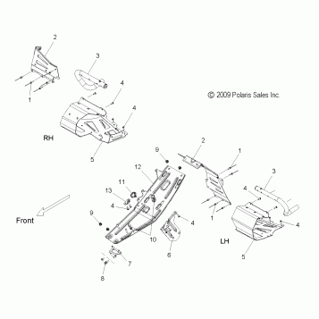 CHASSIS, CLUTCH GUARD and FOOTRESTS - S11BF6NS/BD6NS ALL OPTIONS (49SNOWCLUTCHGUARD10PR)