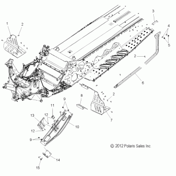 CHASSIS, CLUTCH GUARD and FOOTRESTS (144 Inch) - S16CK6 ALL OPTIONS (49SNOWCLUTCHGUARD13600RMK144)