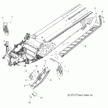 CHASSIS, CLUTCH GUARD and FOOTRESTS - S16CK6/CM6 ALL OPTIONS (49SNOWCLUTCHGUARD13600RMK155)