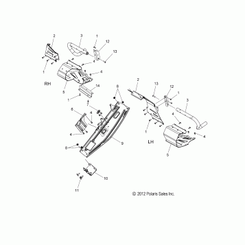 CHASSIS, CLUTCH GUARD and FOOTRESTS - S16CP8 ALL OPTIONS (49SNOWCLUTCHGUARD13INDY)