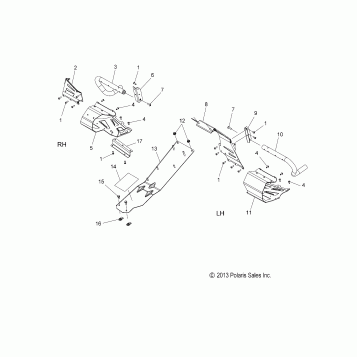 CHASSIS, CLUTCH GUARD and FOOTRESTS - S17CEF5BSL (49SNOWCLUTCHGUARD14550)