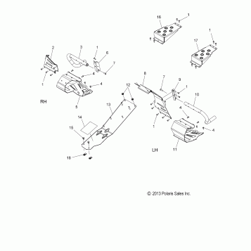 CHASSIS, CLUTCH GUARD and FOOTRESTS - S16CE5BSL (49SNOWCLUTCHGUARD14550ADV)