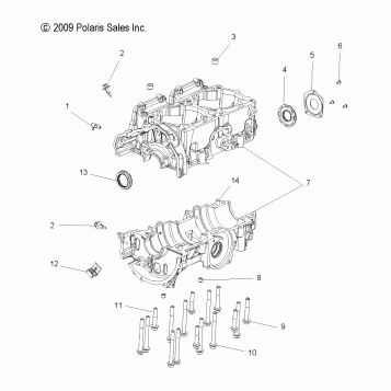 ENGINE, CRANKCASE - S11BP8/BE8 ALL OPTIONS (49SNOWCRANKCASE10ASLT)