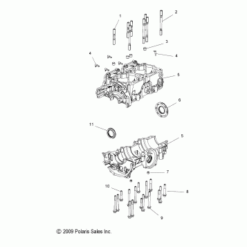 ENGINE, CRANKCASE - S11BP6/BE6 ALL OPTIONS (49SNOWCRANKCASE10PR)