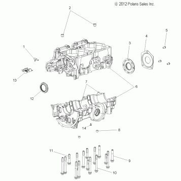 ENGINE, CRANKCASE - S16CP8 ALL OPTIONS (49SNOWCRANKCASE138LE)