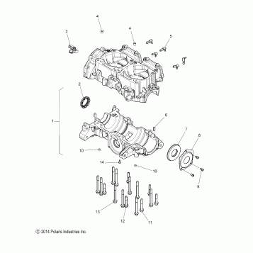 ENGINE, CRANKCASE - S18EFT8P ALL OPTIONS (49SNOWCRANKCASE158CH)