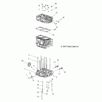ENGINE, CYLINDER and CRANKCASE - S07PY7FS/FE (49SNOWCYLINDER08IQTRBO)