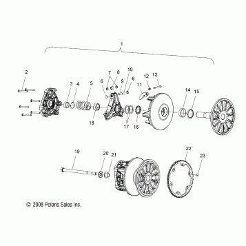 DRIVE TRAIN, CLUTCH, PRIMARY - S16CP8 ALL OPTIONS (49SNOWDRIVECLUTCH09600TRG)