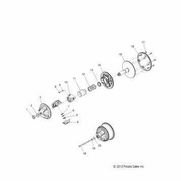 DRIVE TRAIN, CLUTCH, PRIMARY - S17CED5 ALL OPTIONS (49SNOWDRIVECLUTCH14550)
