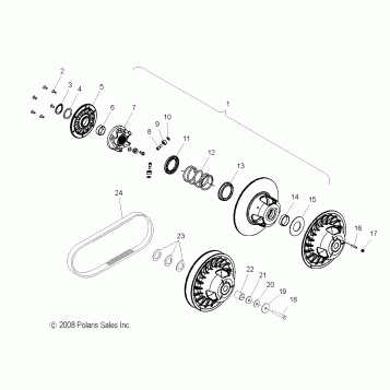 DRIVE TRAIN, CLUTCH, SECONDARY - S11PP7FSL (49SNOWDRIVENCLUTCH09600RMK)