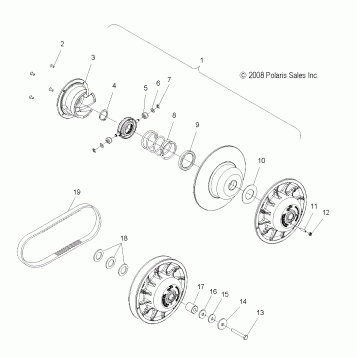 DRIVE TRAIN, CLUTCH, SECONDARY - S18EFT8P ALL OPTIONS (49SNOWDRIVENCLUTCH09ASLT)
