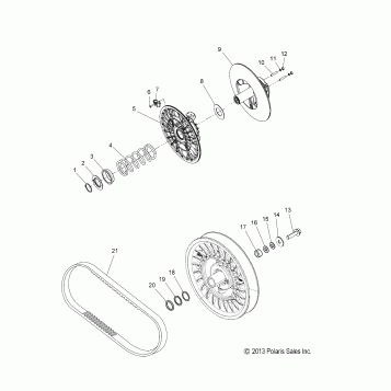DRIVE TRAIN, CLUTCH, SECONDARY - S17CED5 ALL OPTIONS (49SNOWDRIVENCLUTCH15550)