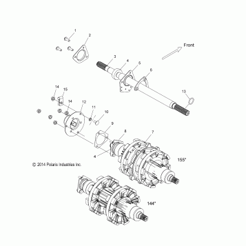 DRIVE TRAIN, JACKSHAFT and DRIVESHAFT - S16CK6/CM6 ALL OPTIONS (49SNOWDRIVETRAIN15600RMK)