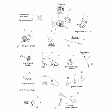ELECTRICAL, SWITCHES, SENSORS and COMPONENTS - S16CP8 ALL OPTIONS (49SNOWELECT13600RUSH)