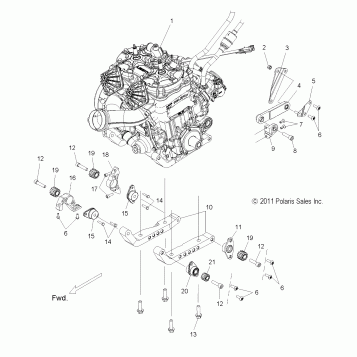 ENGINE, MOUNTING - S11BP8/BE8 ALL OPTIONS (49SNOWENGINEMOUNT11800PRMK)