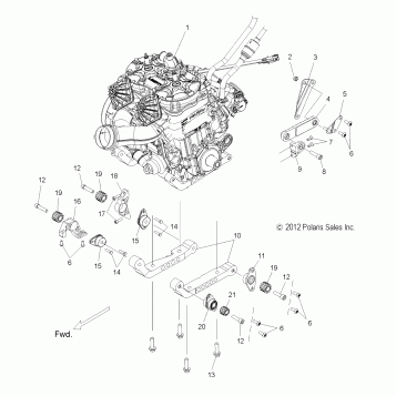 ENGINE, MOUNTING & SHORT BLOCK - S16CP8 ALL OPTIONS (49SNOWENGINEMOUNT13800LE)