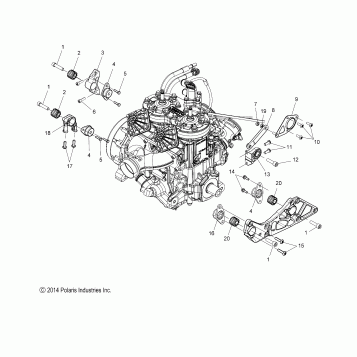 ENGINE, MOUNTING & LONG BLOCK - S20DCH6PS ALL OPTIONS (49SNOWENGINEMOUNT156PROS)