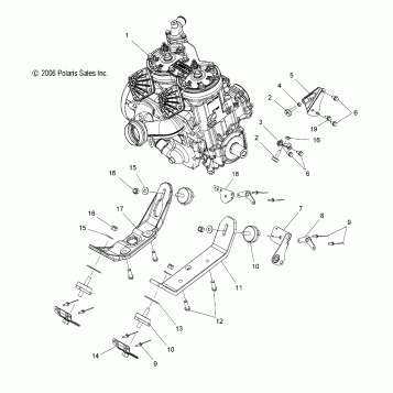 ENGINE, MOUNTING - S07PP6HS/HSA/HSB/PD6HS/HE (49SNOWENGINEMOUNTCLEAN)
