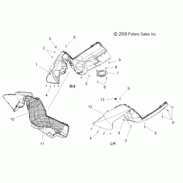 BODY, FENDERS, LH/RH - S11PP7FSL (49SNOWFENDERS09FSTRG)