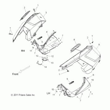 BODY, FENDERS and SIDE PANELS - S11BP6/BE6 ALL OPTIONS (49SNOWFENDERS10PR)