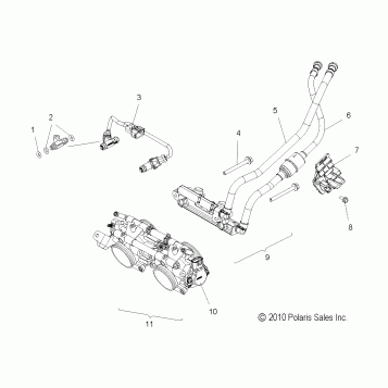 FUEL SYSTEM, RAIL, LINES and THROTTLE BODY - S11BP8/BE8 ALL OPTIONS (49SNOWFUELLINE11PRMK)