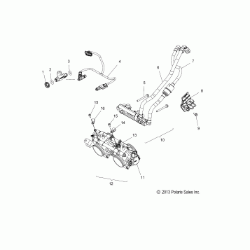 FUEL SYSTEM, RAIL, LINES and THROTTLE BODY - S16CP8 ALL OPTIONS (49SNOWFUELLINE14RMK)