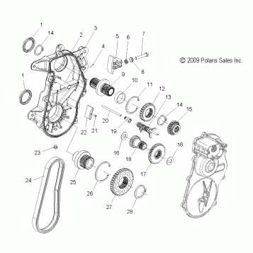 DRIVE TRAIN, GEARCASE ASM. - S11PP7FSL (49SNOWGEARCASE10FSTTRG)