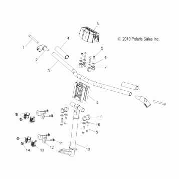 STEERING, UPPER and HANDLEBAR ASM. - S11BP6/BE6 ALL OPTIONS (49SNOWHANDLEBAR11RUSH)
