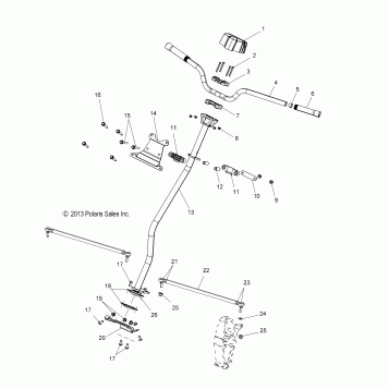 STEERING, H-BAR, STEERING POST, TIE ROD - S17CED5 ALL OPTIONS (49SNOWHANDLEBAR14550)