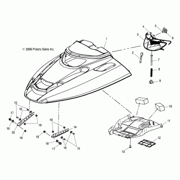 HOOD/HEADLIGHT - S07NJ5BS/BE (49SNOWHOODHEADLIGHTTRAILRMK)