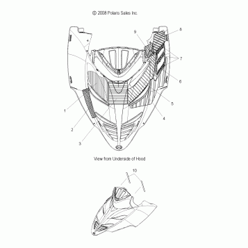 BODY, HOOD FOAM and FOIL - S11PP7FSL (49SNOWHOODSCFL10FSTTRG)