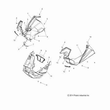BODY, FENDERS AND NOSEPAN ASM. - S16DS6 ALL OPTIONS (49SNOWNOSEPAN15PROS)