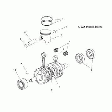 ENGINE, PISTON and CRANKSHAFT - S11BP6/BE6 ALL OPTIONS (49SNOWPISTONCRANKSHAFT09600TRG)