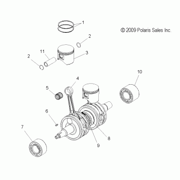 ENGINE, PISTON and CRANKSHAFT - S11BP8/BE8 ALL OPTIONS (49SNOWPISTONCRANKSHAFT10800RMK)