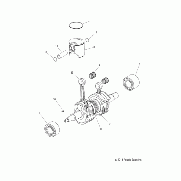 ENGINE, PISTON and CRANKSHAFT (1205961) - S26MDX6DSA (49SNOWPISTONCRANKSHAFT14RACE)