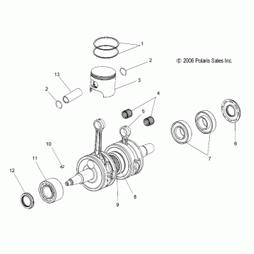 ENGINE, PISTON and CRANKSHAFT - S07PS6HS/HSA/HSB (49SNOWPISTONCRANKSHAFTCLEAN)