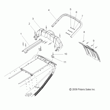 BODY, REAR BUMPER, SNOWFLAP, and TAILLIGHT HOUSING - S11PP7FSL (49SNOWRACK10TRBODGN)