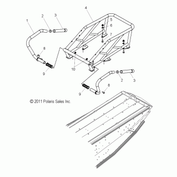CHASSIS, RACK and PASSENGER HAND HOLD - S17CED5 ALL OPTIONS (49SNOWRACK12550TRG)