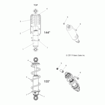 SUSPENSION, SHOCK, FRONT TRACK - S16CK6/CM6 ALL OPTIONS (49SNOWSHOCKFRONT12600RMK)