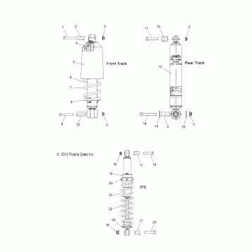 SUSPENSION, SHOCKS IFS, FT, RT (INDY) - S18CBA6GS (49SNOWSHOCKFRONT13600LE)