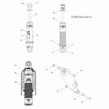 SUSPENSION, SHOCK, FRONT TRACK (7043244) - S11PD7FSL (49SNOWSHOCKFRONT7043244SB)