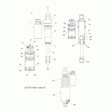 SUSPENSION, SHOCK, FRONT TRACK - S16CW6 ALL OPTIONS (49SNOWSHOCKFRONT7043634)