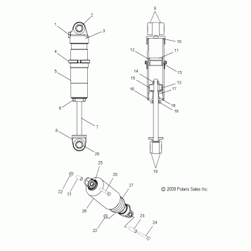 SUSPENSION, SHOCK, FRONT TRACK (7043717) - S11PP7FSL (49SNOWSHOCKFRONT7043717)