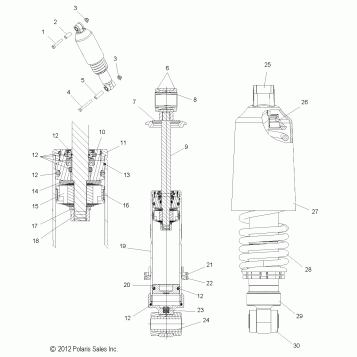 SUSPENSION, SHOCK, FRONT TRACK (7043779) - S16CP8 ALL OPTIONS (49SNOWSHOCKFRONT7043779)